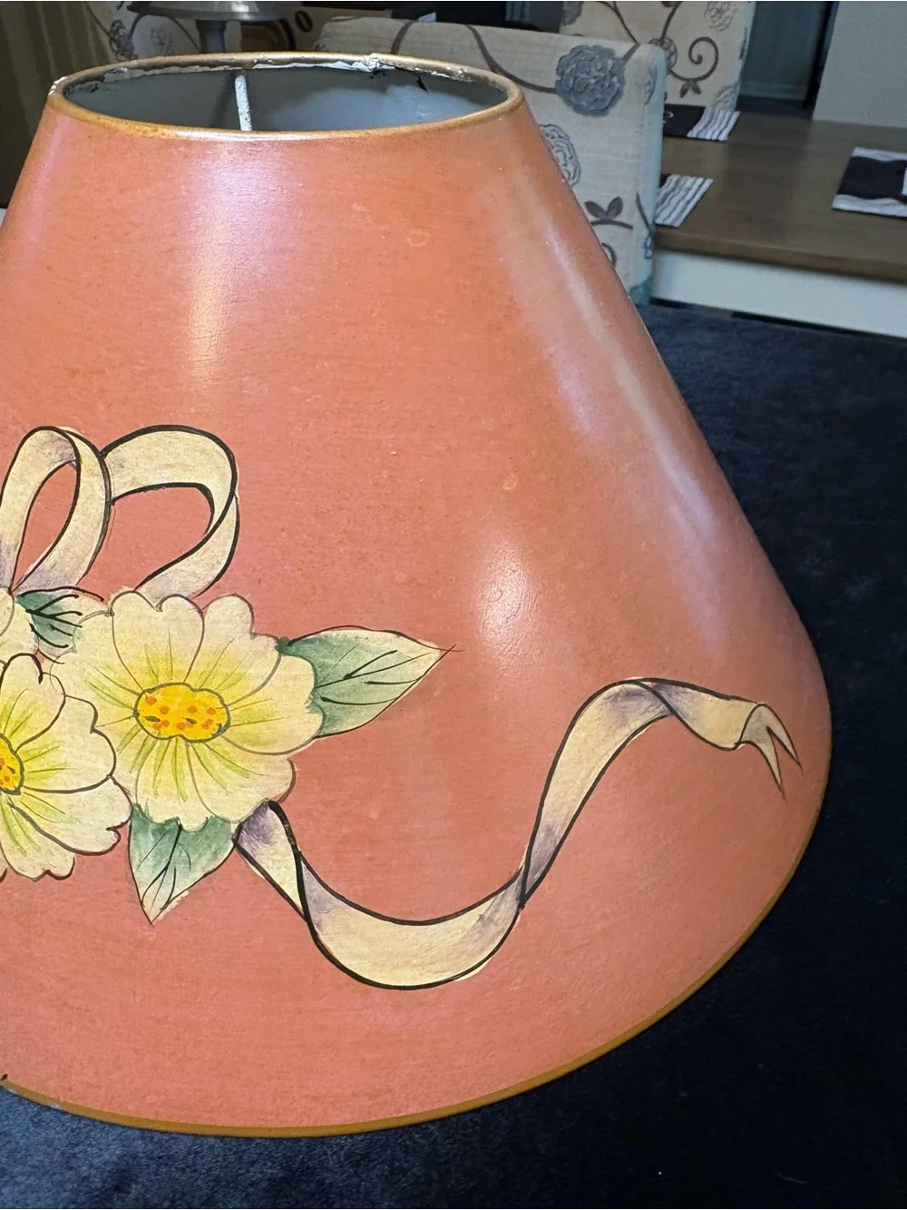 Vintage Tole Metal Lamp Shade - Picture 2 of 9